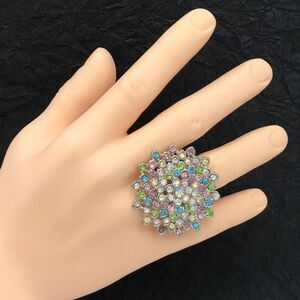 Large Multicolor Flower Stretch Ring
